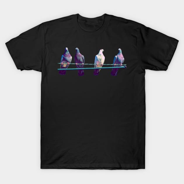 Pigeons On A Wire T-Shirt by KathyG'sArt